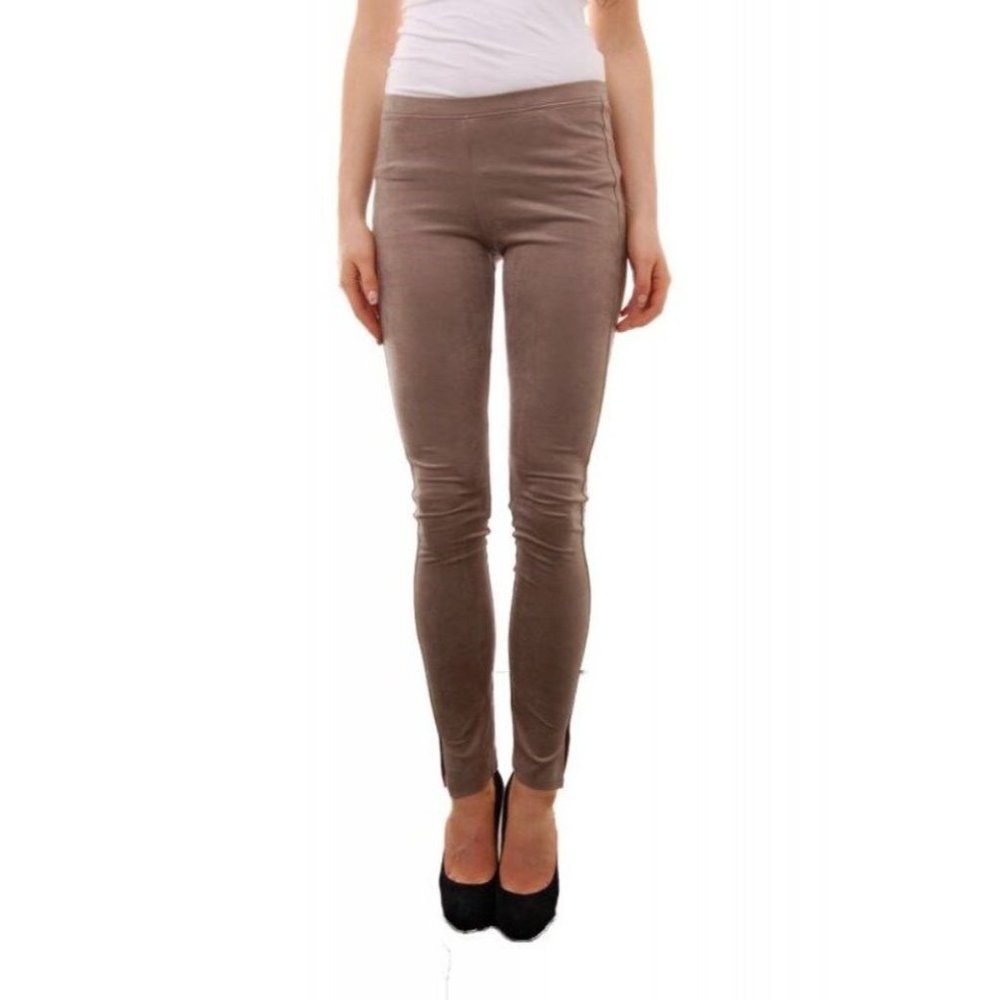 FILIPPA K Sand Wood FAUX SUEDE Jersey LEGGINGS Pant SOFT S
